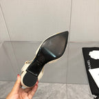 CC 25C 5CM Slingback Flats White Leather 213244