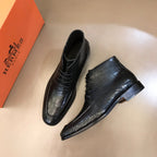 HM Men's Lace-up Dress Boot Black Cowhide