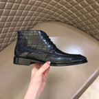 HM Men's Lace-up Dress Boot Black Cowhide