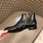 HM Men's Monk Boot Black Patent Leather 527898