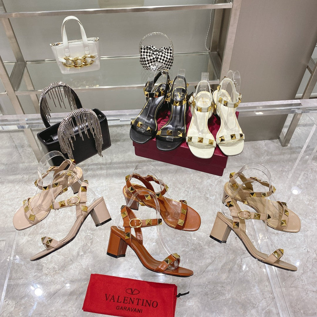 Valentino Roman Stud Sandal 65mm Calfskin 239546