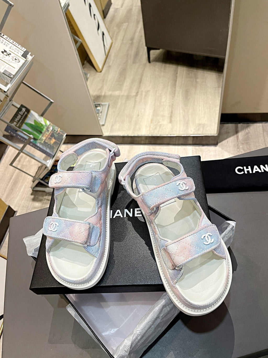 CC Dad Sandal Multicolor Denim Cream Calfskin
