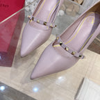 VT Rockstud Pumps Pink Sheepskin Leather