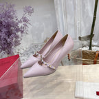VT Rockstud Pumps Pink Sheepskin Leather