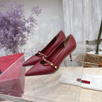 VT Rockstud Pumps Red Sheepskin Leather