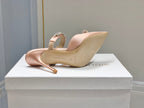 Manolo Mules Crystal Pink Silk Satin 219386