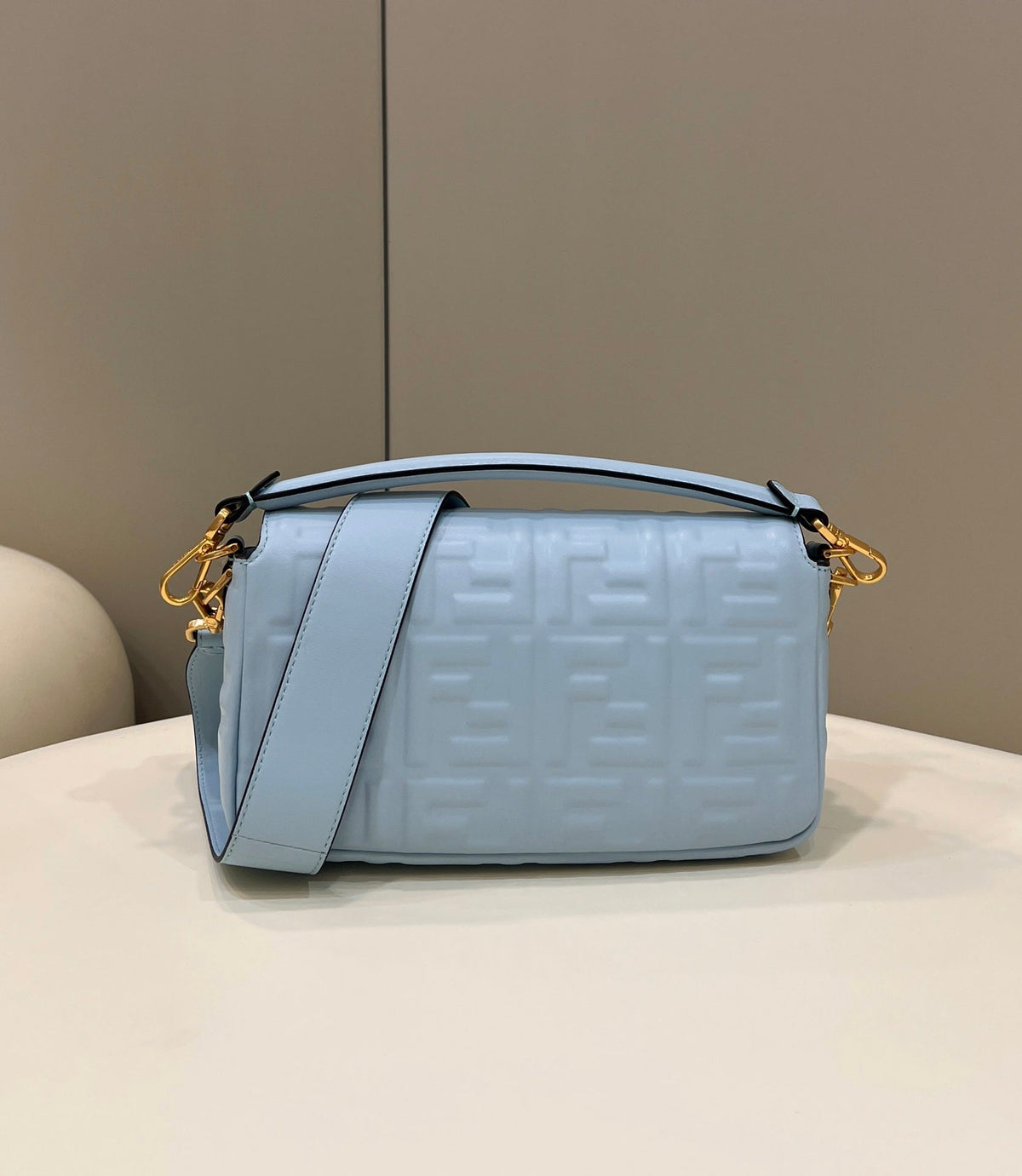 Baguette 27cm Cloud Blue Lambskin Gold Hardware