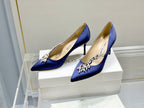 Manolo Women's Nadira Pumps 70 Blue Satin