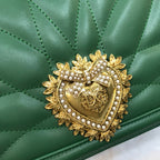 large devotion 26 shouder bag dark green cafskin