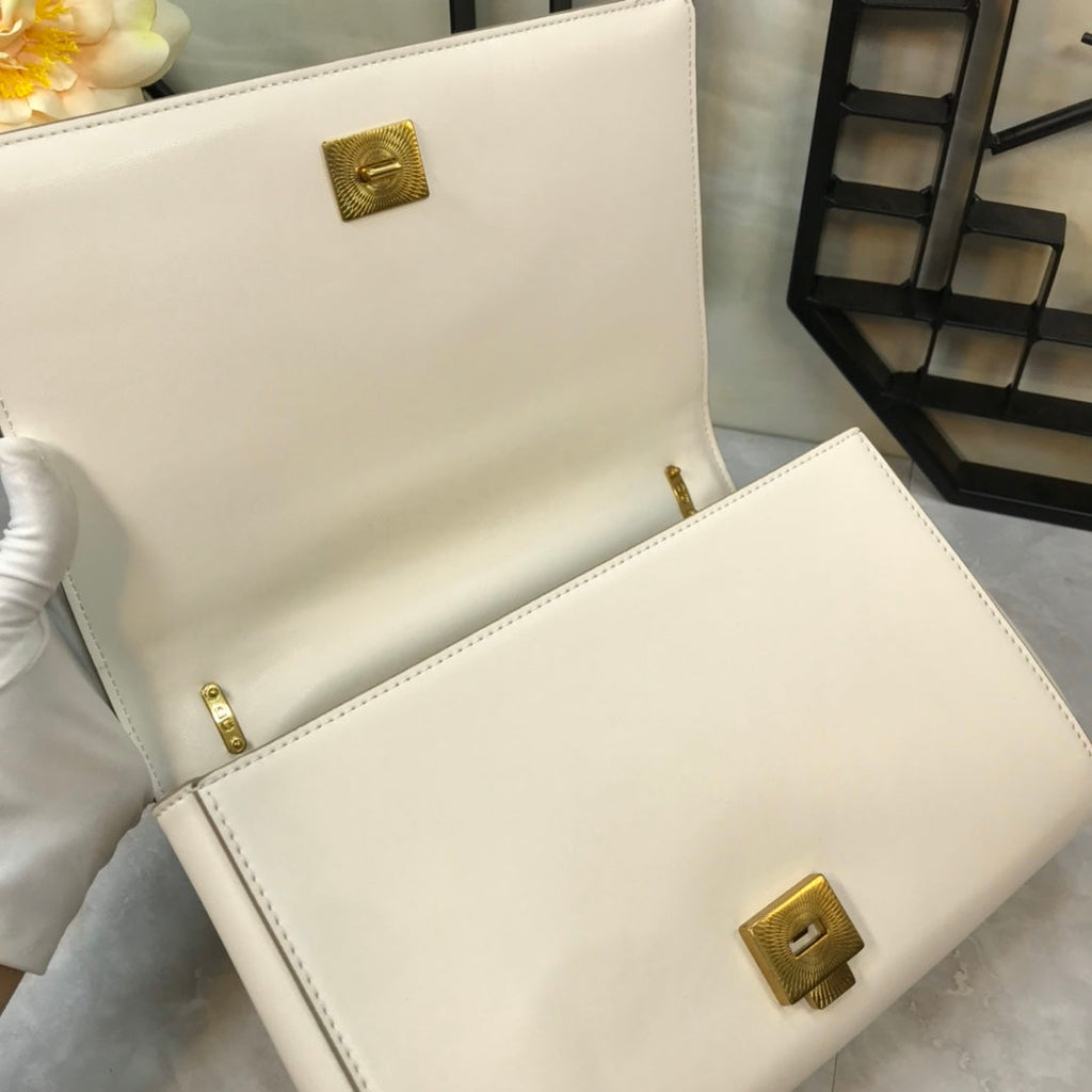 large devotion 26 shouder bag white cafskin