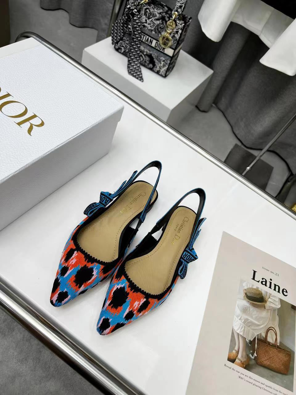 CD 25 J'Adior Slingback Flat Fabric 237871