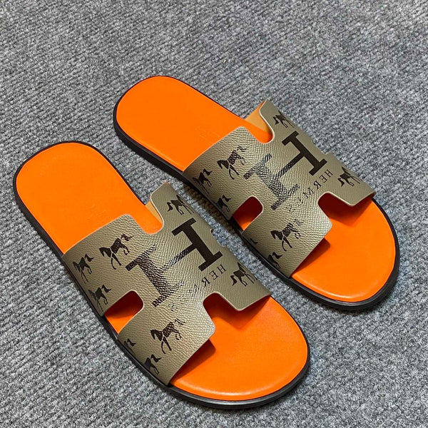 HM IZMIR SANDAL MOSS AND TIGER CALFSKIN WITH ICON