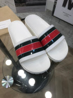 GG Web Slide Sandals White Rubber 788220