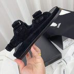 CC Dad Sandal Black Suede Leather 742947