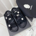 CC Dad Sandal Black Suede Leather 742947