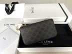 TRIPHOME 20 BLACK PATTERN COWHIDE LEATHER CHAIN STRAP BAG