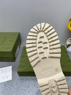 GG PLATFORM PERFORATED G SANDAL CREAM IP FOAM