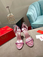 CL Spiked Strap Sandals Pink Metallic 346012