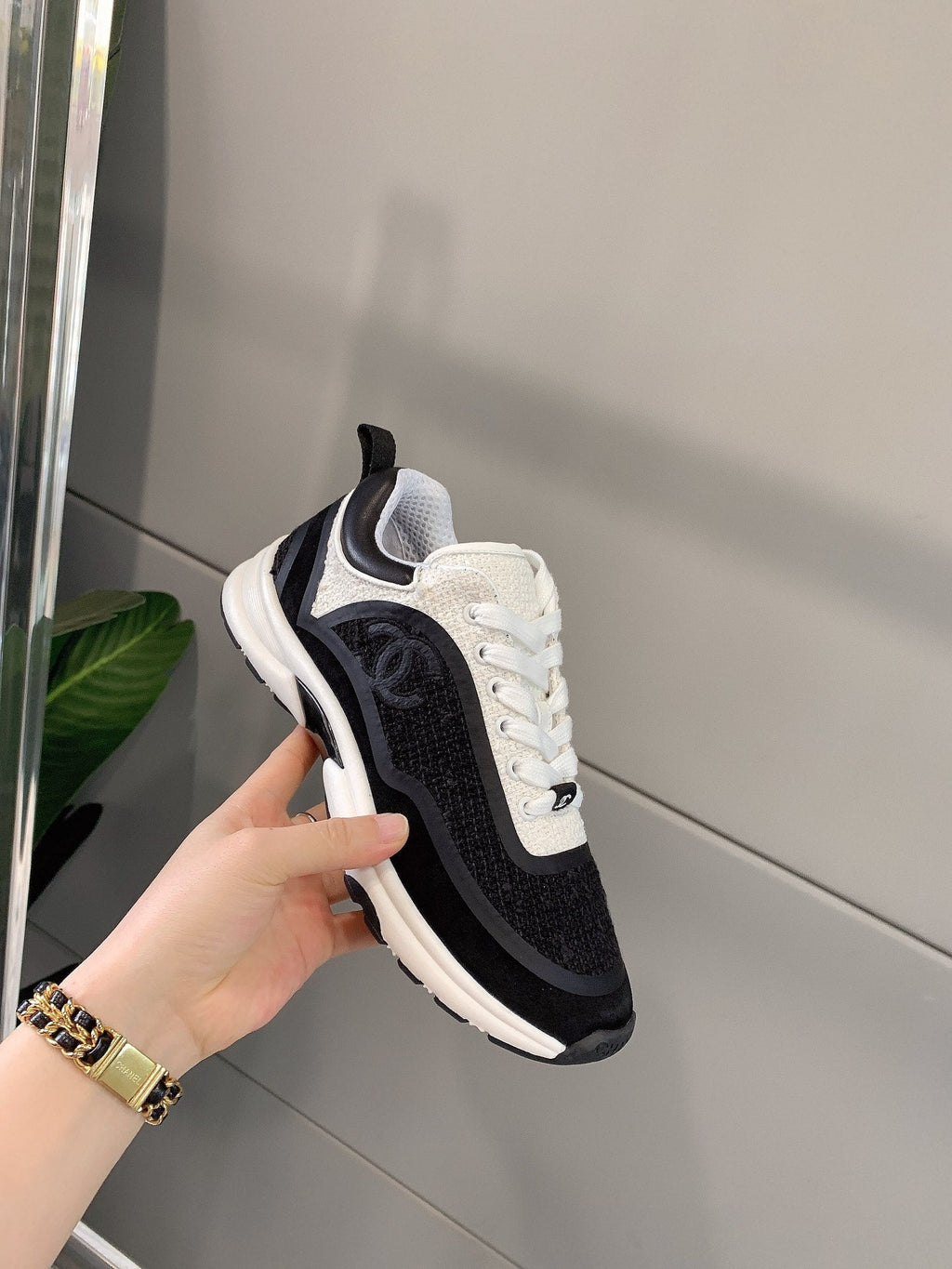CC Sneaker In Black Wool 145622