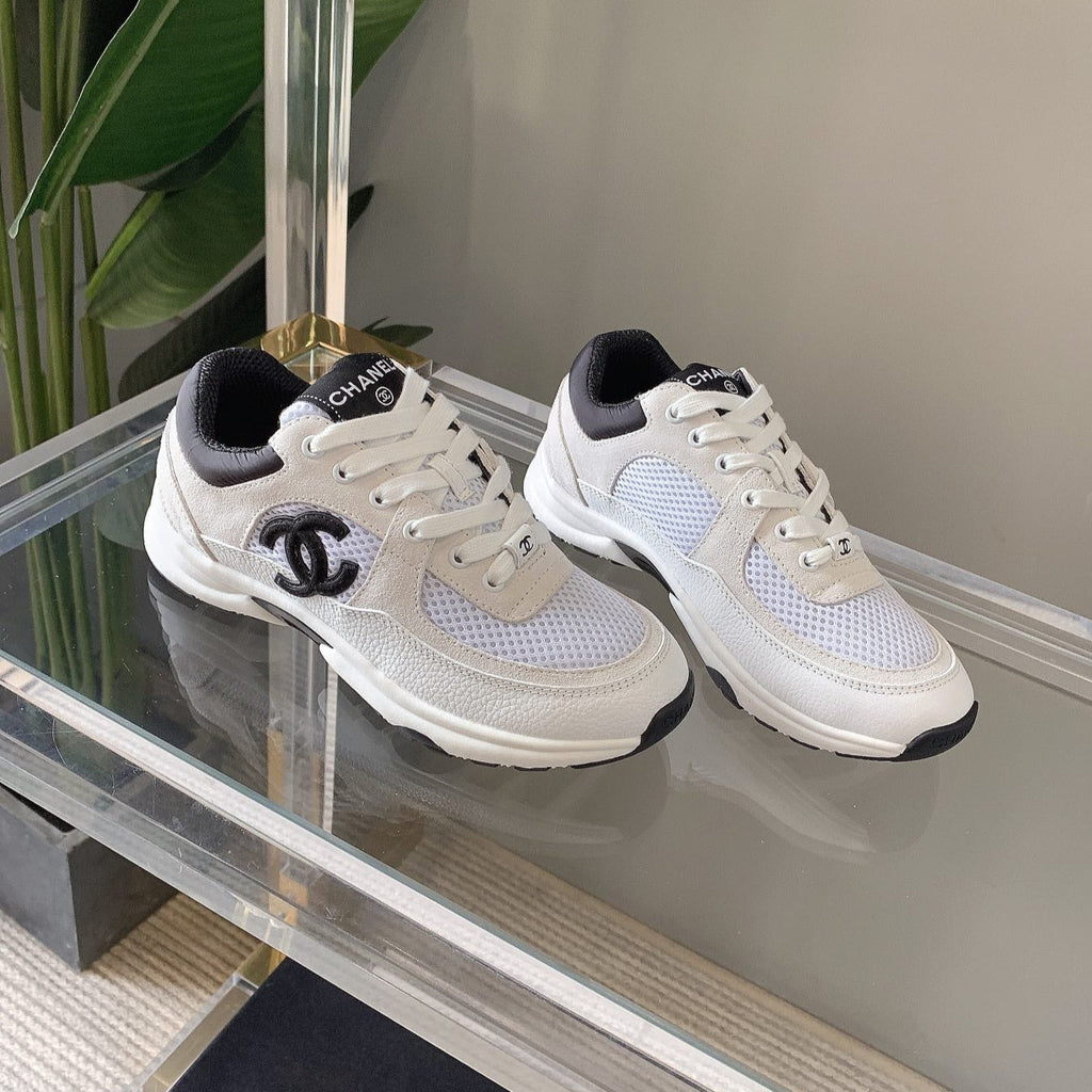 CC Sneaker In White Mesh Fabric 145612