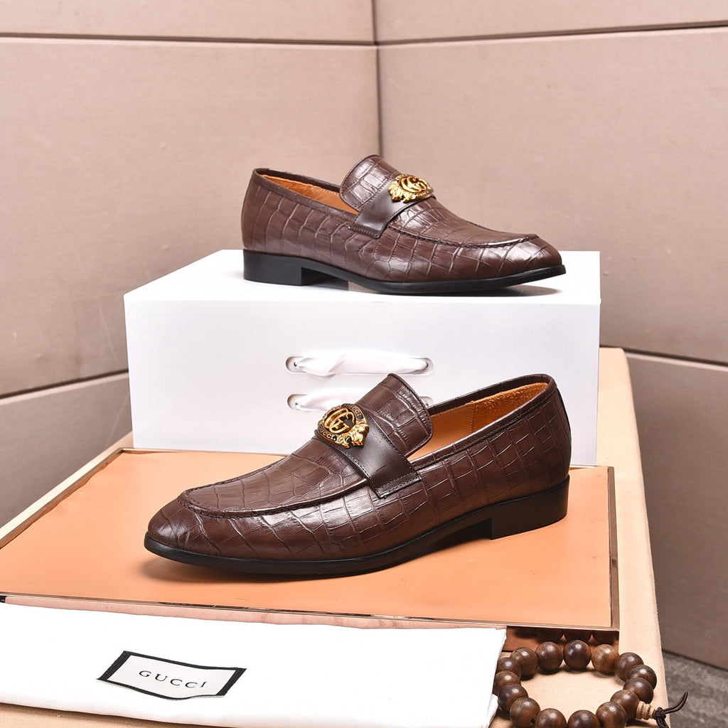 GG Men's Interlocking GG Loafer Brown Cowhide 498781