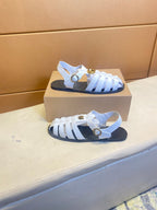 GG Men's Sandals White Cowhide 743277