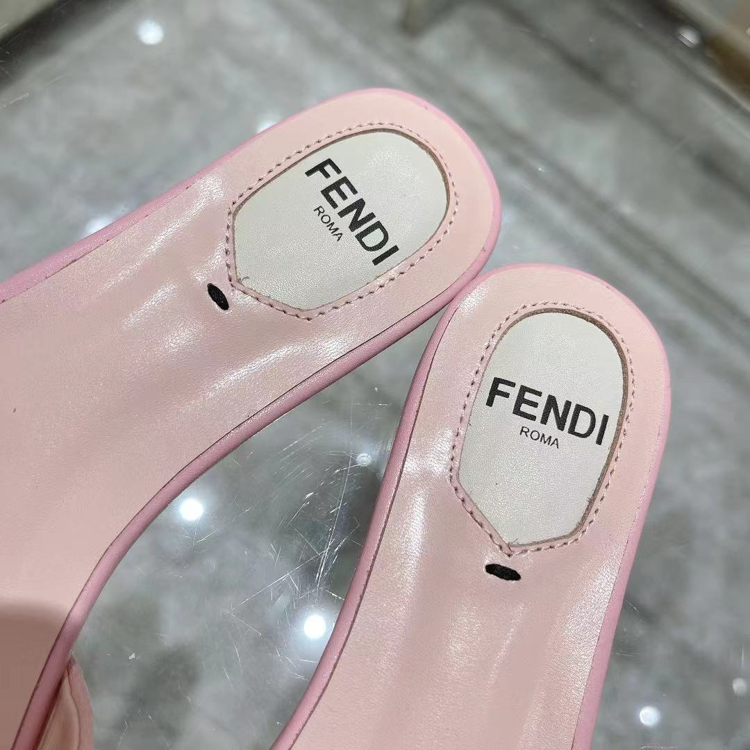 FF Multicolor Logo Slide Pink Leather