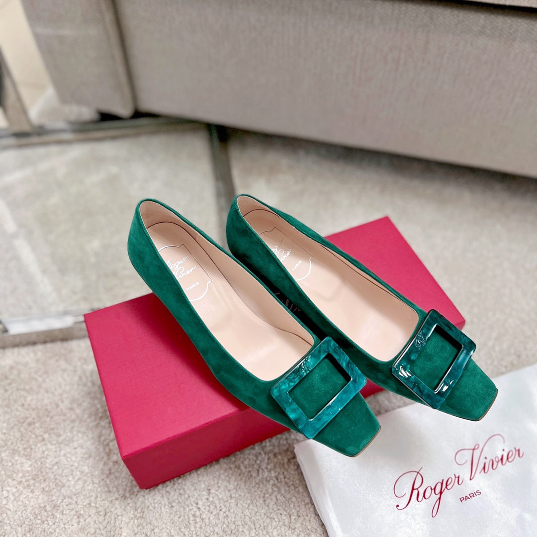 RV Trumpet Pumps 4.5cm Teal Green Suede 607866