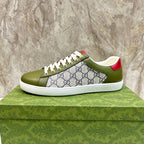 GG Men's Supreme Sneaker Green Canvas Cowhide 525928