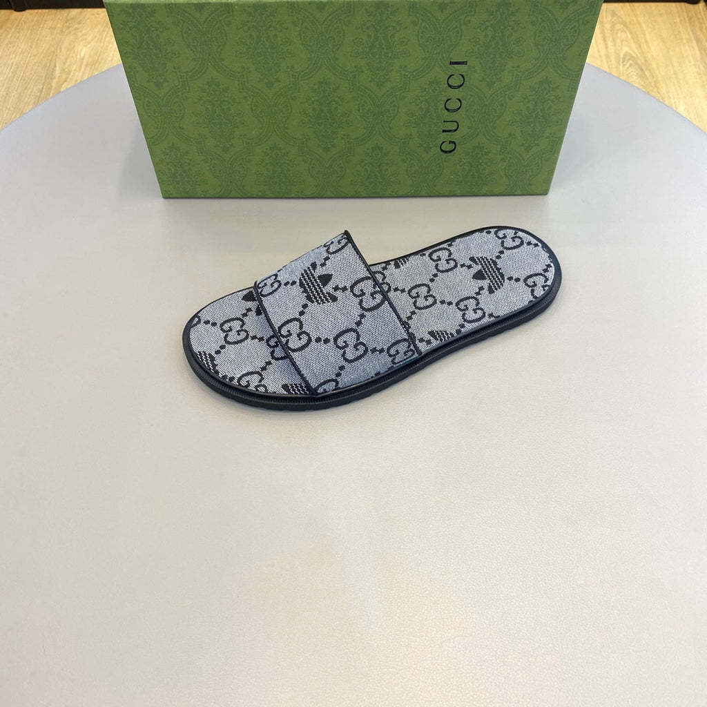 GG x Adidas Men's Slide Grey Canvas 558902