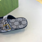 GG x Adidas Men's Sandals Slide Grey Canvas 558899