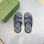 GG x Adidas Men's Sandals Slide Grey Canvas 558899