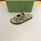 GG x Adidas Men's Sandals Slide Brown Canvas 558909