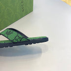 GG x Adidas Men's Thong Sandals Green Canvas 558903