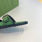 GG x Adidas Men's Sandals Slide Green Canvas 558906
