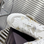Valenti Low Top VL7N White Mix Gold Calfskin And Canvas 993725