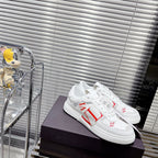 Valenti Low Top VL7N White Mix Red Calfskin And Canvas 993727