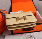 HM CONSTANCE 23 FLAX CROCODILE EMBOSSED CALFSKIN GOLD HARDWARE