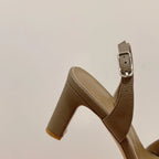 SLINGBACK SANDAL ETERNITE 75 CAMEL LAMBSKIN
