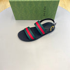 GG Men's Web Sandals Black Green Canvas 558892