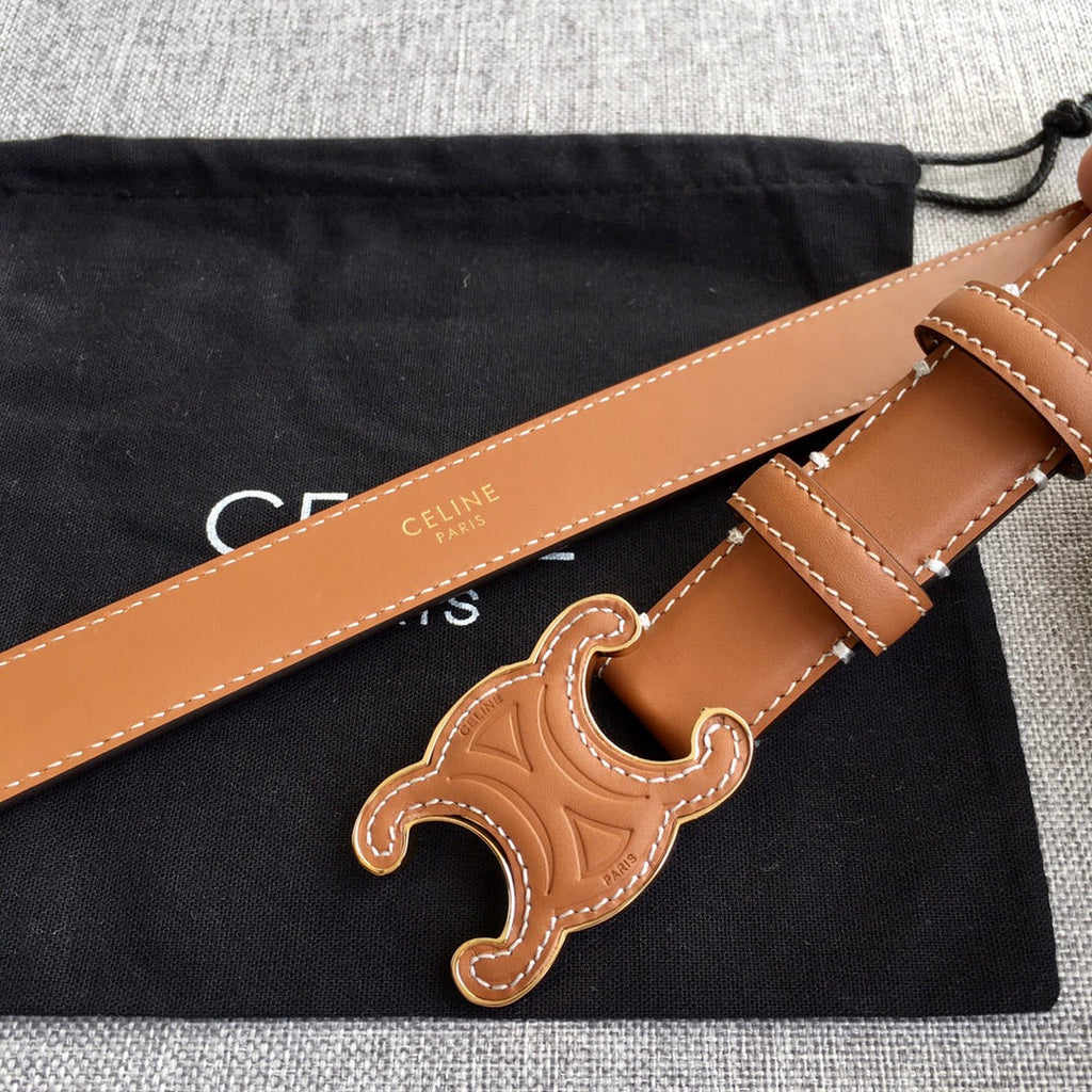 Medium Cuir Triomphe Belt 25mm Tan Calfskin