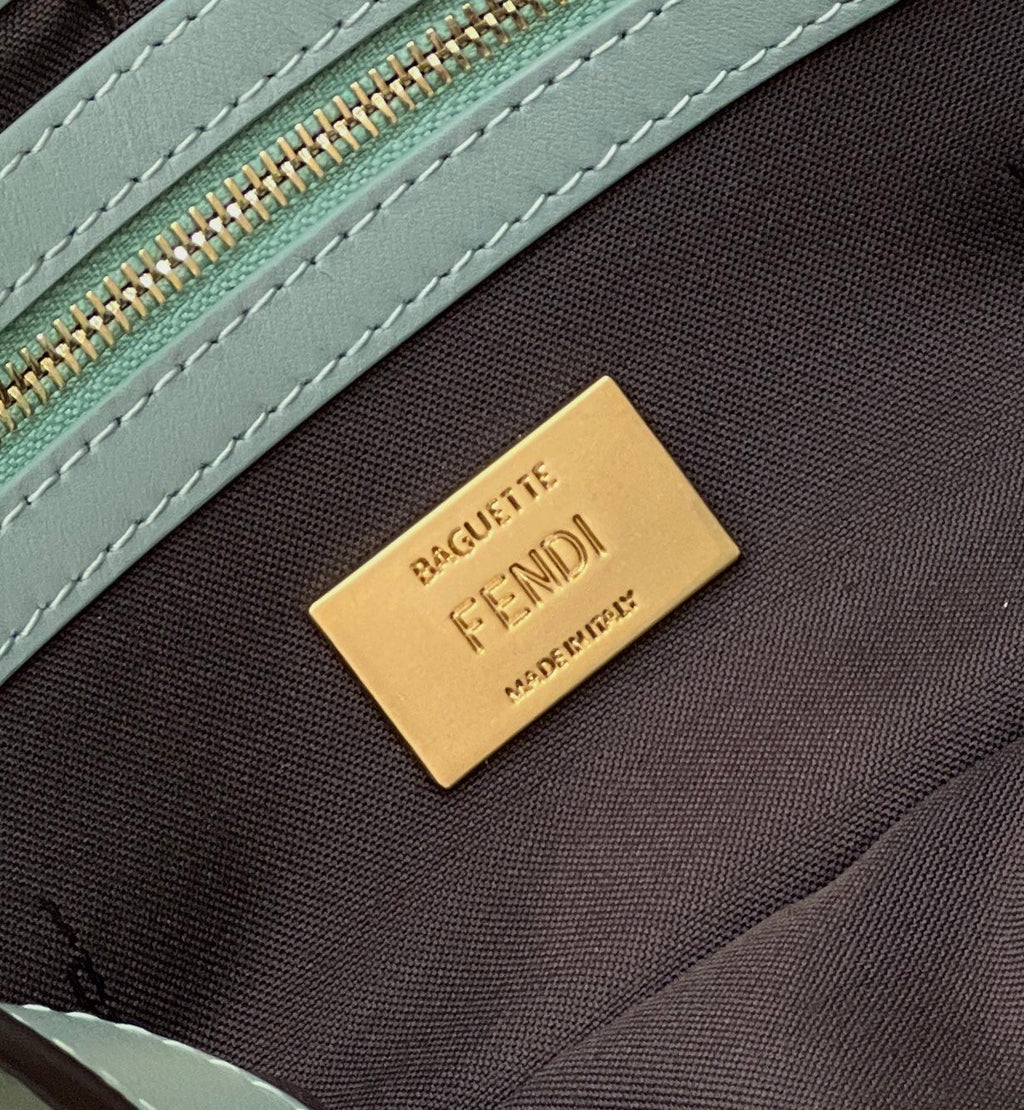 Baguette 27cm Powder Blue Lambskin Gold Hardware