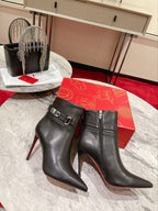 CL Lock So Kate Ankle Boots 100mm Calf Leather Black