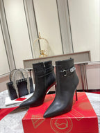 CL Lock So Kate Ankle Boots 100mm Calf Leather Black