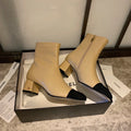 CC Ankle Boots 50mm Beige Lambskin And Lycra Fabric 940058