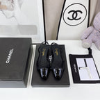 CC Slingback Black Lambskin And Horsehair
