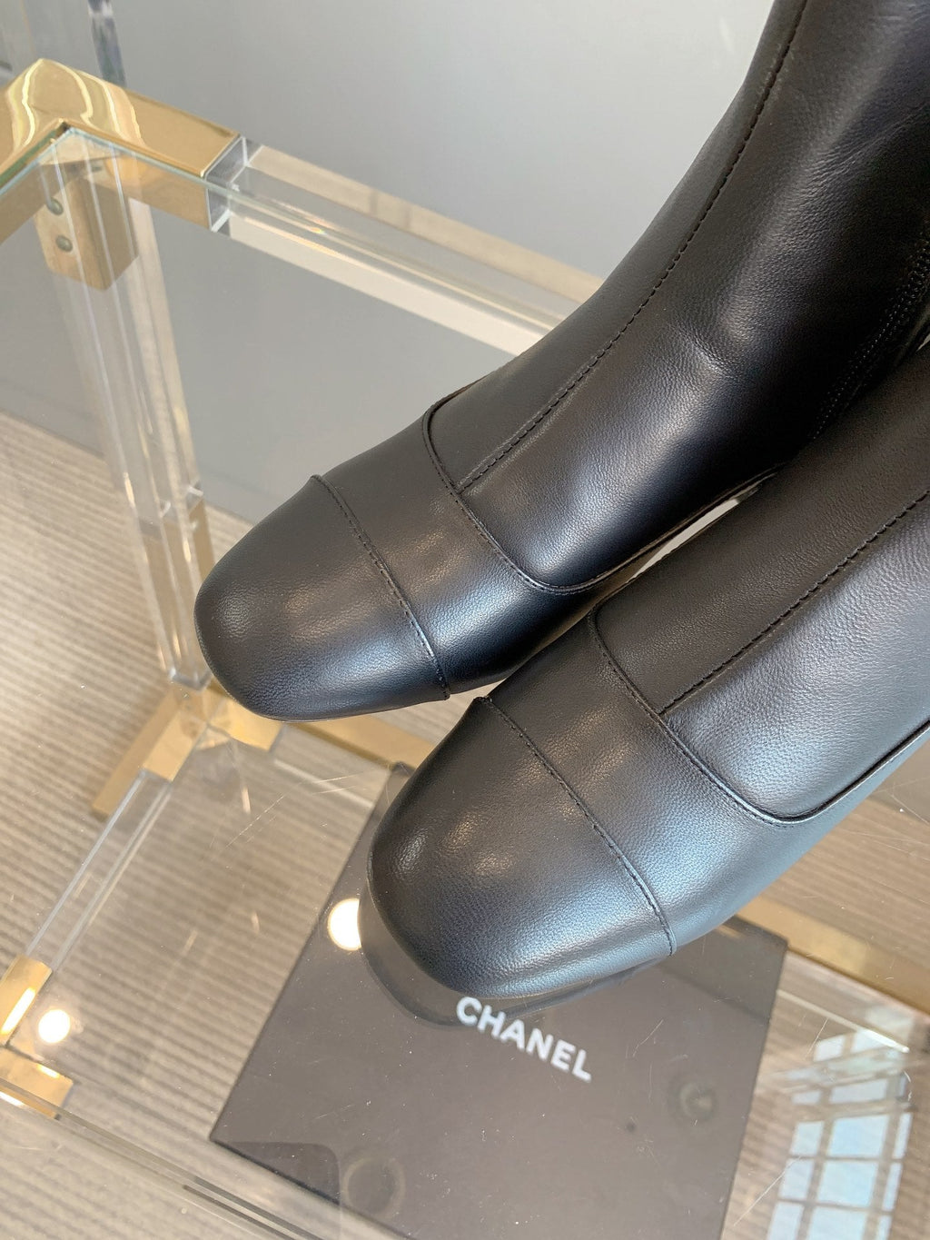 CC Ankle Boots Block Heel 60mm Black Cowhide 464567