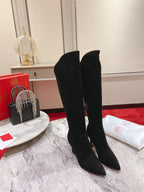 CL Eleonor High Heel Boots 85mm Suede Black