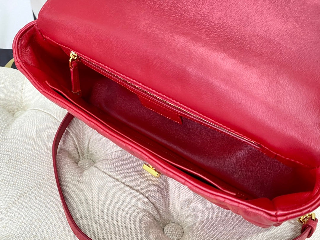 LARGE CARO BAG 28 RED CALFSKIN
