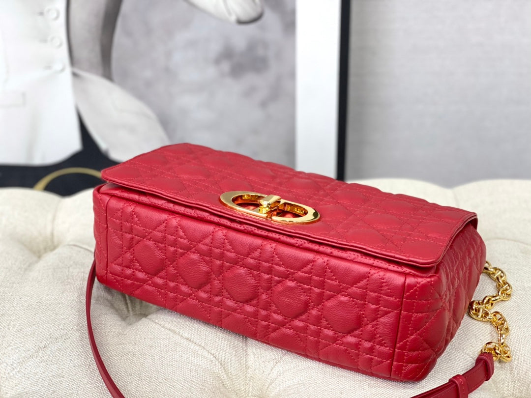 LARGE CARO BAG 28 RED CALFSKIN
